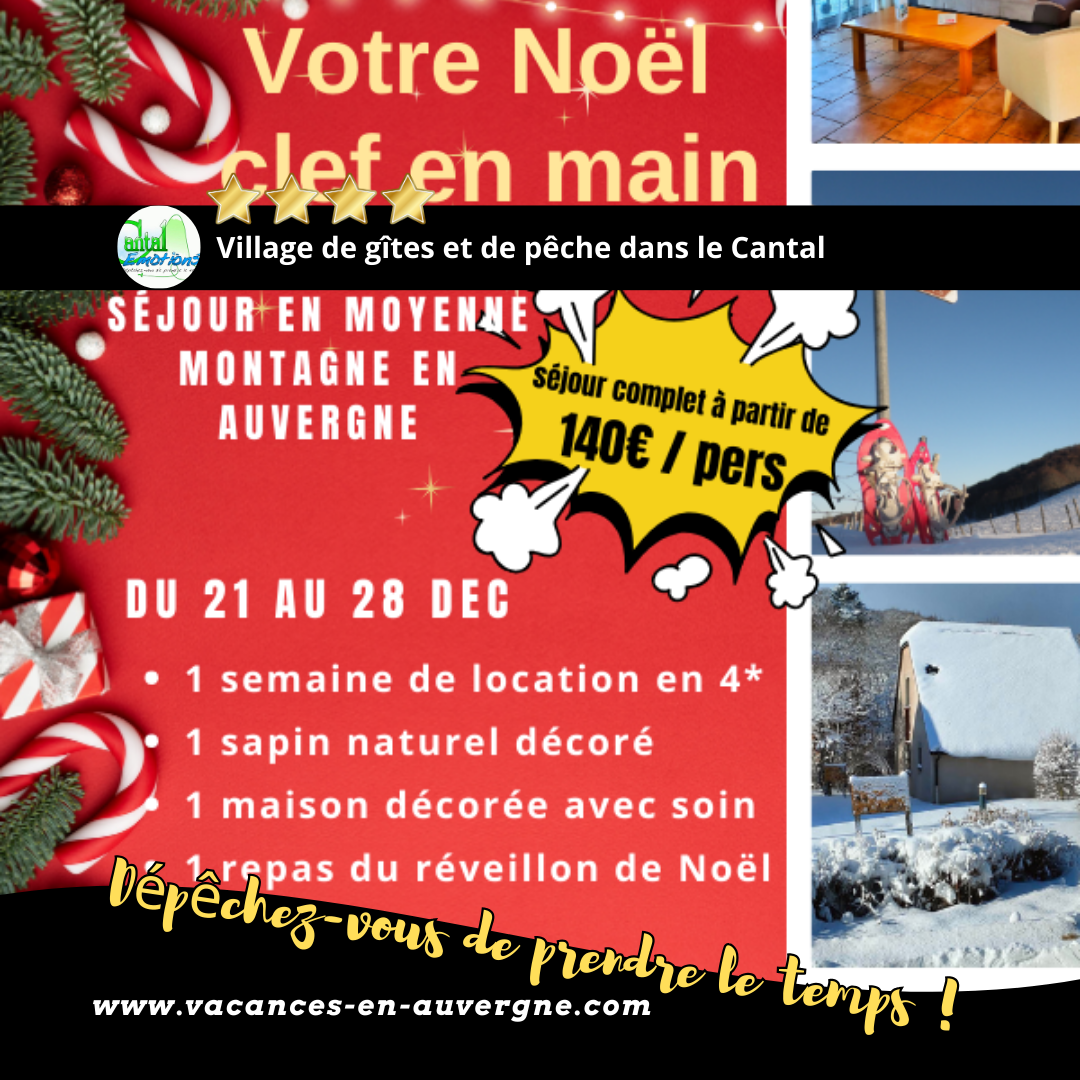 Cantal Emotions vous propose un Noël clef en main dans le Cantal pour faire de vos fêtes un moment inoubliable en Auvergne