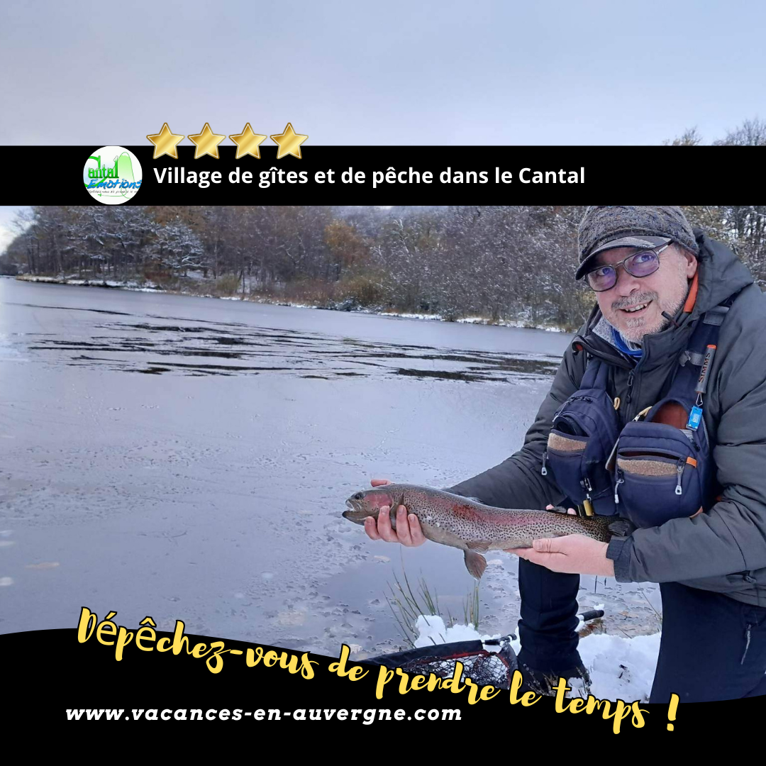 Pêche en moyenne montagne dans le Cantal chez Truite area - Roussillou Lake